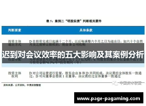 迟到对会议效率的五大影响及其案例分析